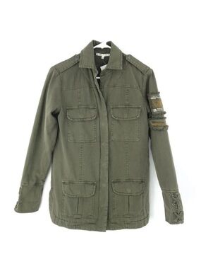 Willow and Clay Olive Green Utility Jacket with sequin Patch Detail Size Xsmall